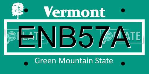 ENB57A Vermont License Plate