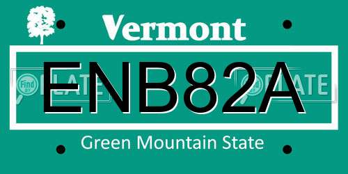 ENB82A Vermont License Plate