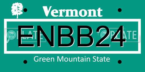 ENBB24 Vermont License Plate