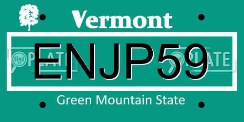 ENJP59 Vermont License Plate