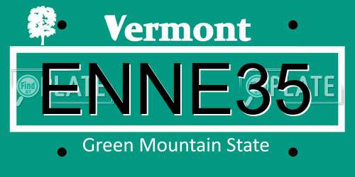 ENNE35 Vermont License Plate