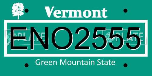 ENO2555 Vermont License Plate