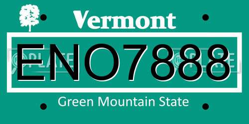 ENO7888 Vermont License Plate