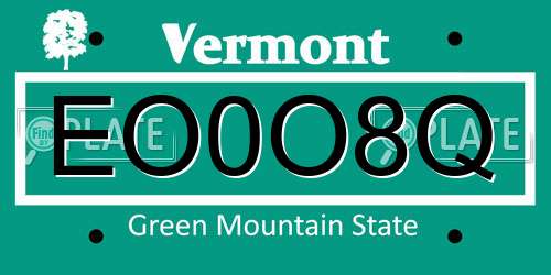 EO0O8Q Vermont License Plate
