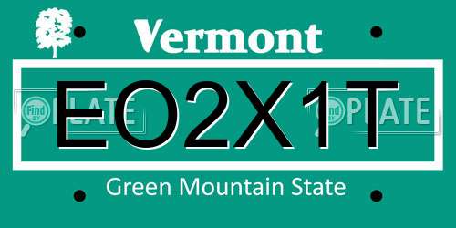 EO2X1T Vermont License Plate