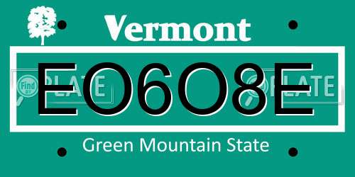 EO6O8E Vermont License Plate