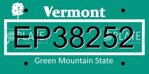 EP38252 Vermont License Plate