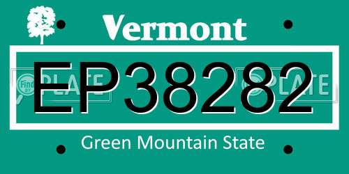 EP38282 Vermont License Plate