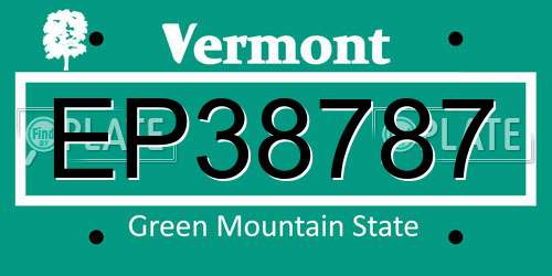 EP38787 Vermont License Plate