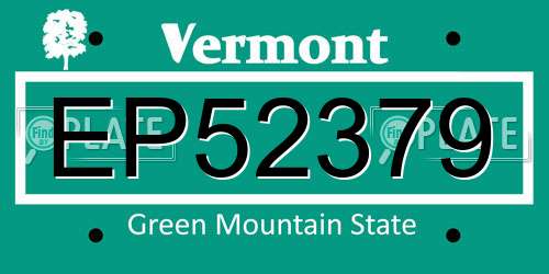 EP52379 Vermont License Plate