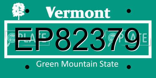 EP82379 Vermont License Plate