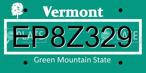 EP8Z329 Vermont License Plate