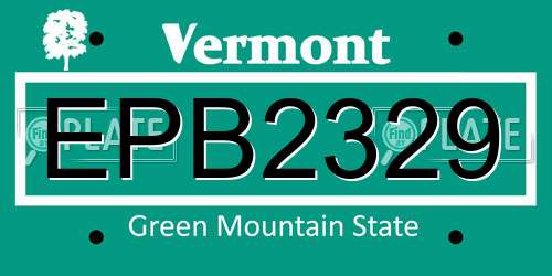 EPB2329 Vermont License Plate