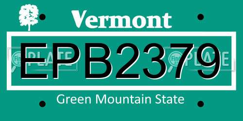 EPB2379 Vermont License Plate