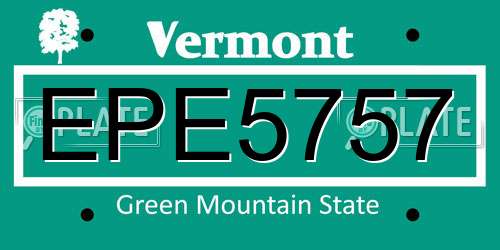 EPE5757 Vermont License Plate