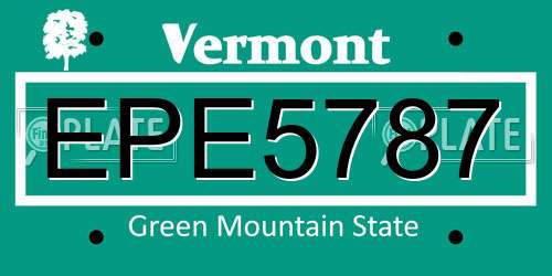 EPE5787 Vermont License Plate