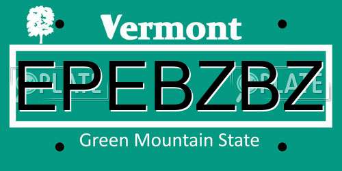 EPEBZBZ Vermont License Plate