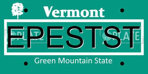 EPESTST Vermont License Plate