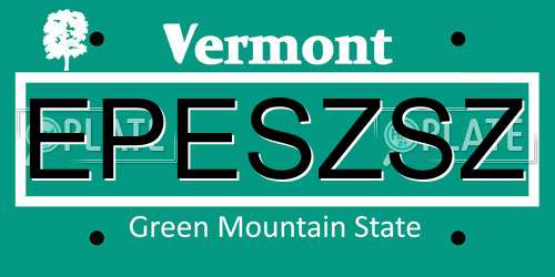 EPESZSZ Vermont License Plate