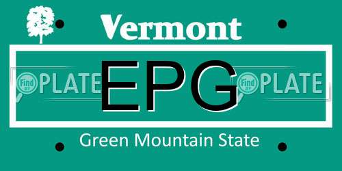 EPG Vermont License Plate
