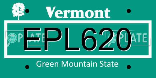 EPL620 Vermont License Plate