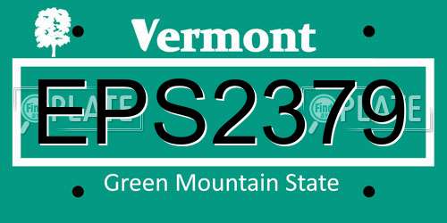 EPS2379 Vermont License Plate