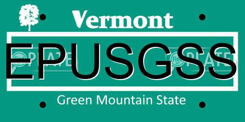 EPUSGSS Vermont License Plate