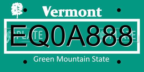 EQ0A888 Vermont License Plate