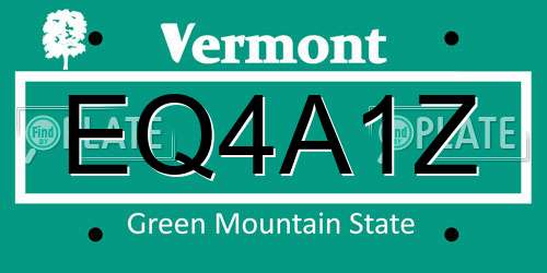 EQ4A1Z Vermont License Plate