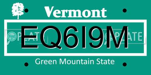 EQ6I9M Vermont License Plate