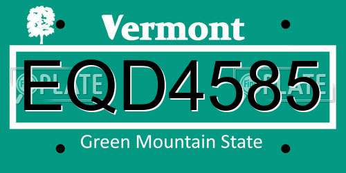 EQD4585 Vermont License Plate