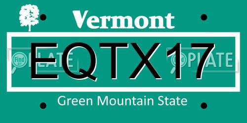 EQTX17 Vermont License Plate