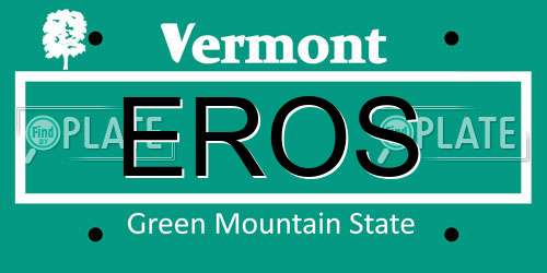 EROS Vermont License Plate