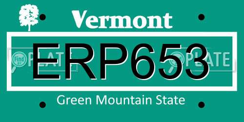 ERP653 Vermont License Plate