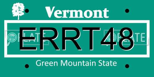 ERRT48 Vermont License Plate