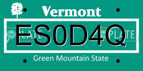 ES0D4Q Vermont License Plate