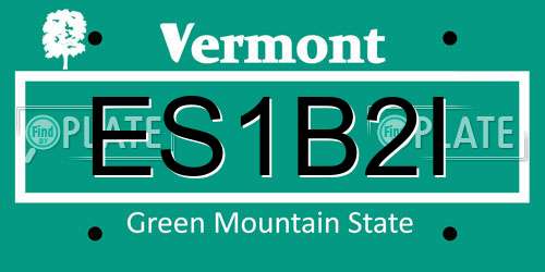 ES1B2I Vermont License Plate
