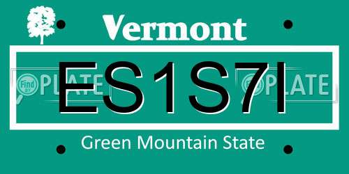 ES1S7I Vermont License Plate
