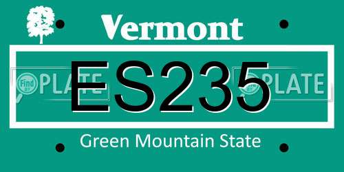 ES235 Vermont License Plate