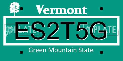 ES2T5G Vermont License Plate