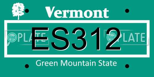 ES312 Vermont License Plate