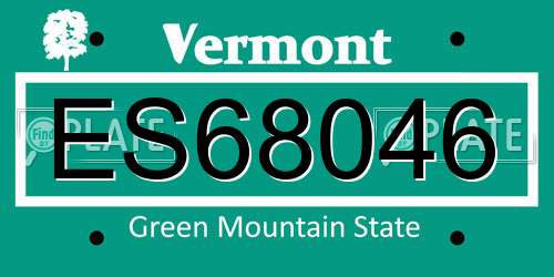 ES68046 Vermont License Plate
