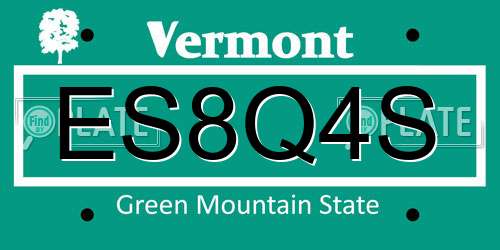 ES8Q4S Vermont License Plate