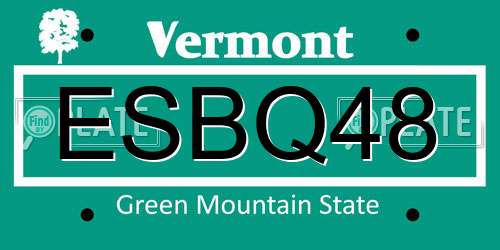 ESBQ48 Vermont License Plate
