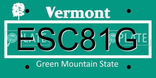 ESC81G Vermont License Plate