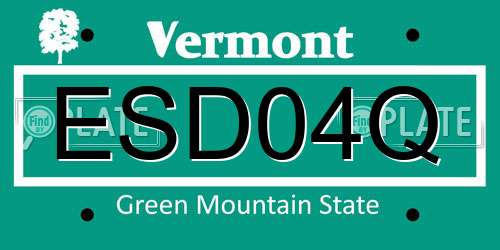 ESD04Q Vermont License Plate