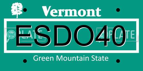 ESDO40 Vermont License Plate
