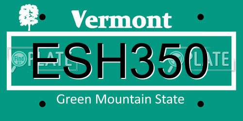 ESH350 Vermont License Plate