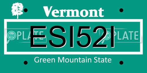 ESI52I Vermont License Plate