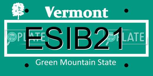 ESIB21 Vermont License Plate